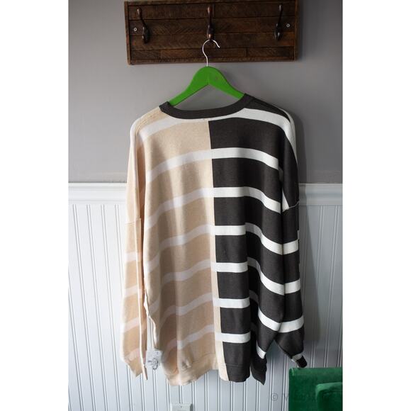 Free People Uptown Stripe Pullover Sweater Large - Picture 5 of 5